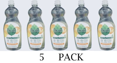 5x Seventh Generation CLEMENTINE ZEST & LEMONGRASS Dish Soap 19 fl oz 5 PACK