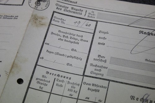 vecchia lettera di vettura Reichsbahn 1938 Oranienbaum Anhalt Ephraim Schulze GmbH tabacco - Foto 13 di 15
