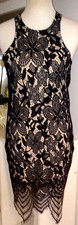 Express black crochet lace  dress sexy chic event, party dinner S