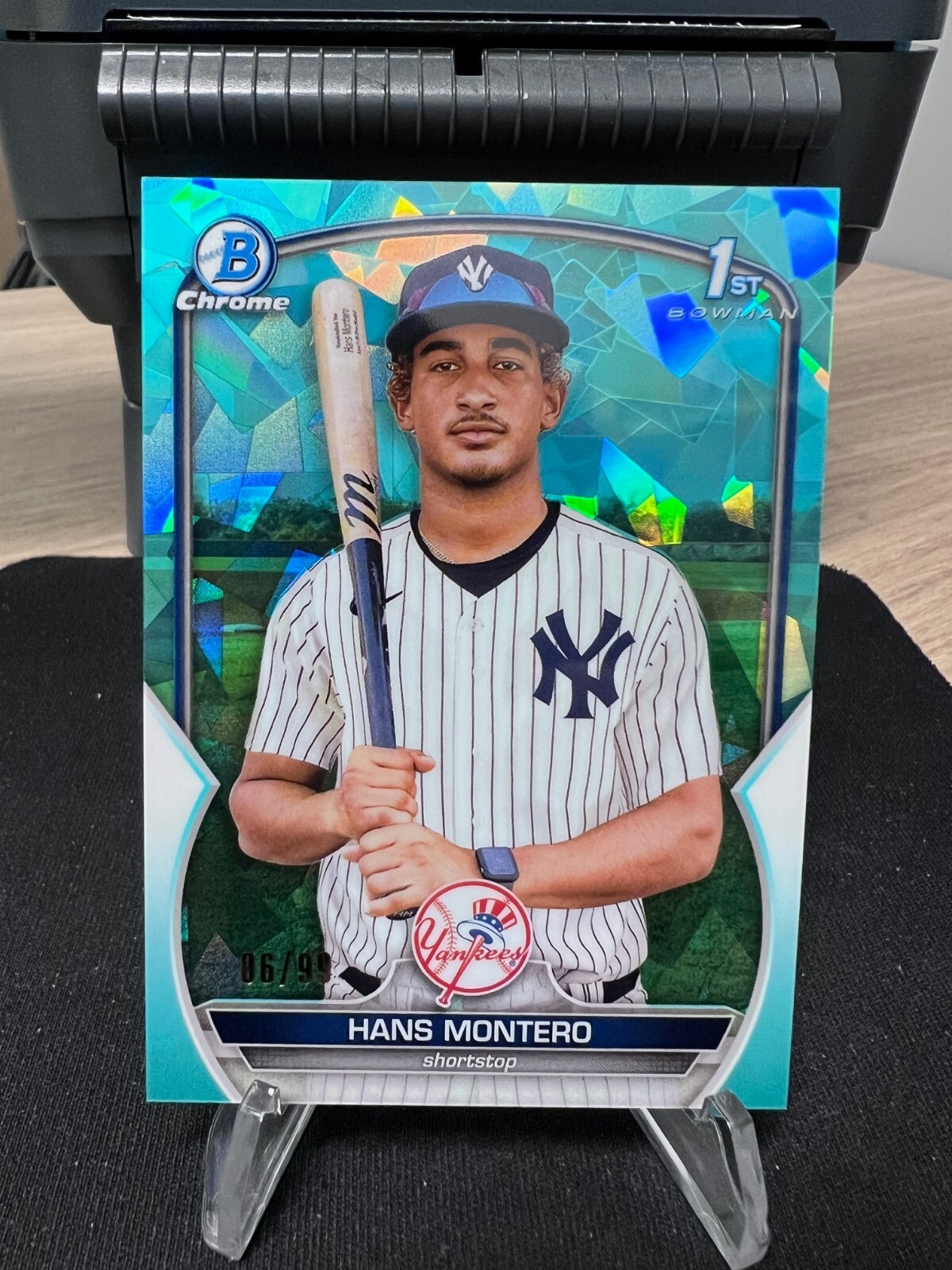2023 Bowman Chrome Sapphire Hans Montero Aqua /99 #BCP-173 - Yankees Prospect