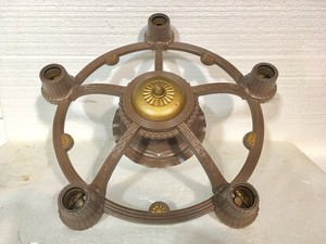 Antique Cast Iron Ceiling Light Fixture 5 Outlets Restored 16