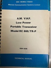 GEC am VHF LOW POWER PORTABLE transceiver rc 660/tr-P technical manual rare