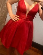Red Sherri Hill Dress Size 8