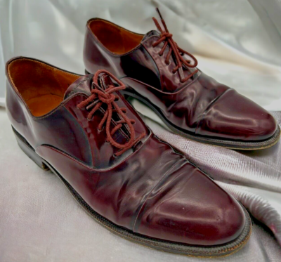 Mario Bruni Italy Burgundy Leather Lace Up Cap Toe Oxfords 