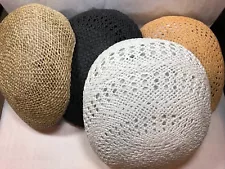 Brand New Capas Vented MEN'S Ascot Straw CAP / HAT BLACK/WHITE/TAN/SEAGRASS