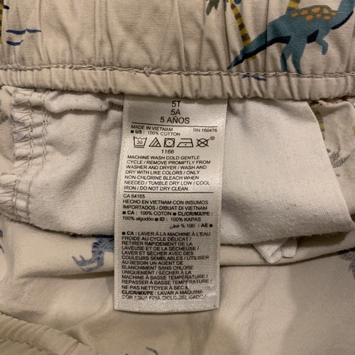 Dinosaurs Theme Shorts Lot 2 Brown Biege Kids Size 4-5Y Drawstring H&M Old Navy - Picture 6 of 17