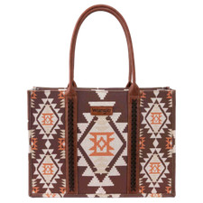 Wrangler Ladies Southwestern Dual Sided Dark Brown Tote Bag WG2203-8119DBR