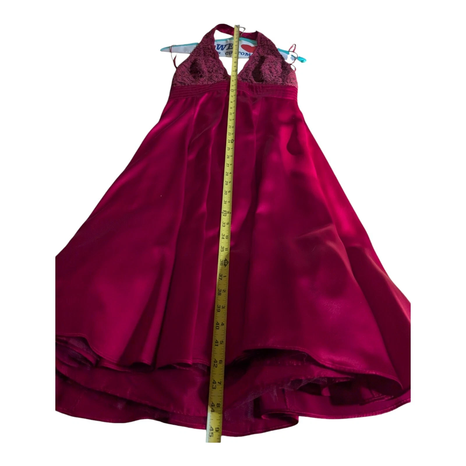 VALENTINO Barami Burgandy Halter abito slip seta e pizzo tulle sottofondo taglia media