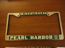 Vw Waipahu Pearl Harbor Hawaii License Plate Frame. Metal. New.