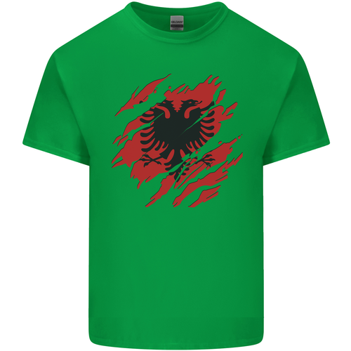 Torn Albania Flag Albanian Day Football Mens Light Cotton T-Shirt - Picture 10 of 31