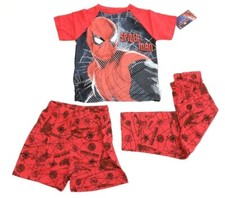 Spiderman Far From Home 3 Piece Pajama Set Size 2 Boys Marvel Tee Shorts/Pants