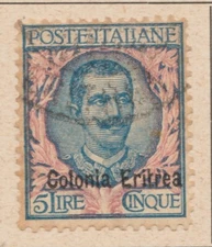 ITALY ERITREA 1903 5L Sass. 29 Used Stamp A4P10F39478