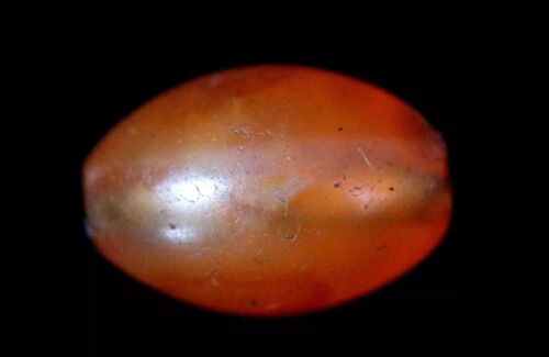 Ancient Tibetan Pema Raka Red Agate Oval Dzi Bead 17mm 2.8g Rare Stone #C355 - Picture 2 of 4