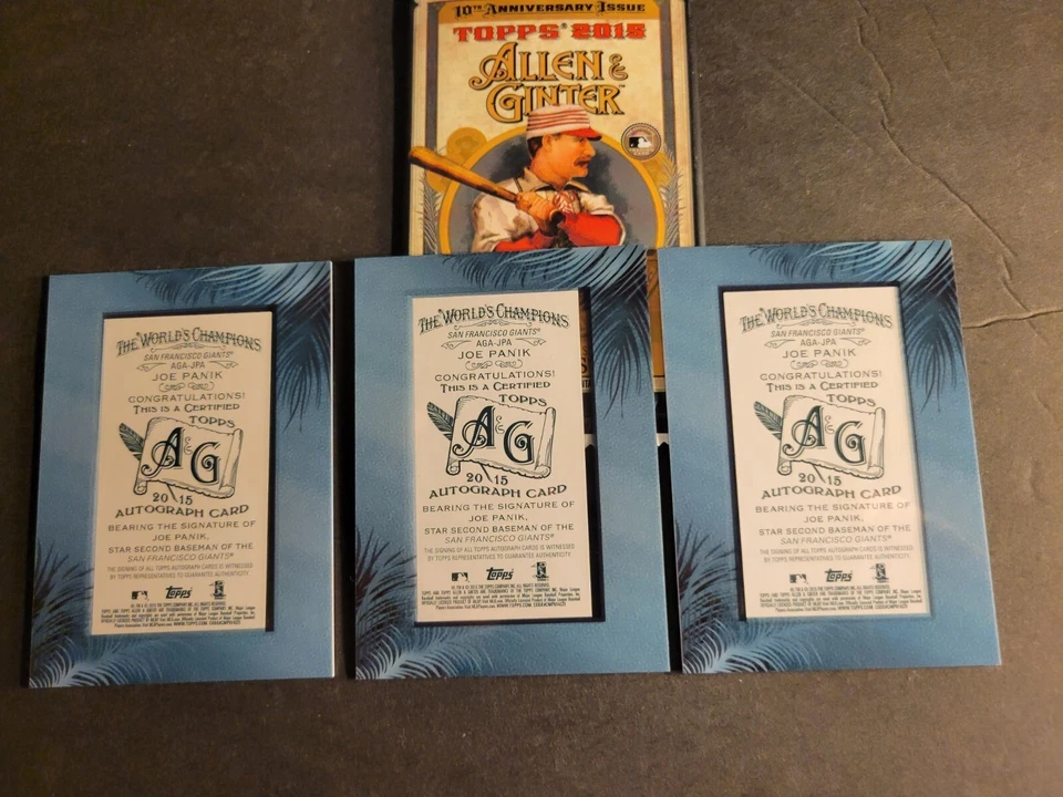 2015 TOPPS ALLEN AND GINTER JOE PANIK SAN FRANCISCO GIANTS MINI AUTO LOT OF 3 - Image 2 of 2