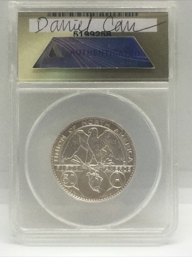 2008-D Dan Carr SIGNED 50 Ameros SILVER Rim Cud ERROR 200 Struck MS 68 Satin - Picture 9 of 11