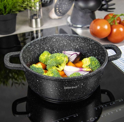 Töpf Kochtopf 1.3L 16cm mit Glasdeckel Marmorbeschichtung KINGHOFF KH-1592 - Bild 2 von 10