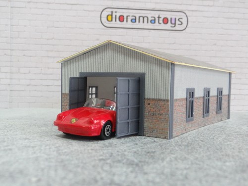 Garage auto scala 1:60-1:64 Hangar-fienile Diorama model kit espositore decorazione miniatura - Foto 8 di 15