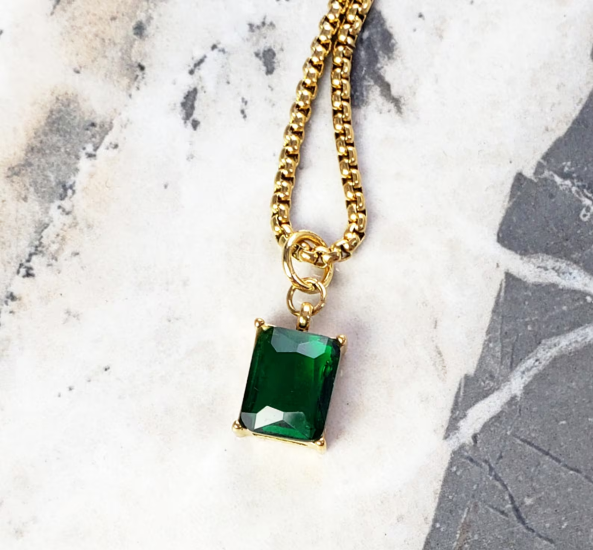 Wedding 3ct Natural Lab Grown Emerald Pendant Necklace In 14K