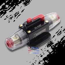 Marine Grade Gold Inline 12 Volt 80 Amp Power Circuit Breaker manual reset audio