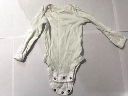 Ropa de bebé recién nacido blanca manga larga entrepierna a presión de una pieza - Imagen 2 de 4
