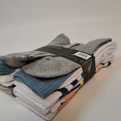 QUIKSILVER CREW SOCKS MEN'S 5 PAIRS-SHOE SIZE 6-12 MULTICOLOR Quick Silver - Picture 5 of 5