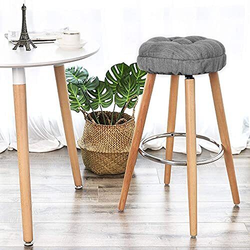 Stool Covers Round, Super Soft Round Bar Stool Cushion Covers 16" (40 cm) Grey - Picture 4 of 8