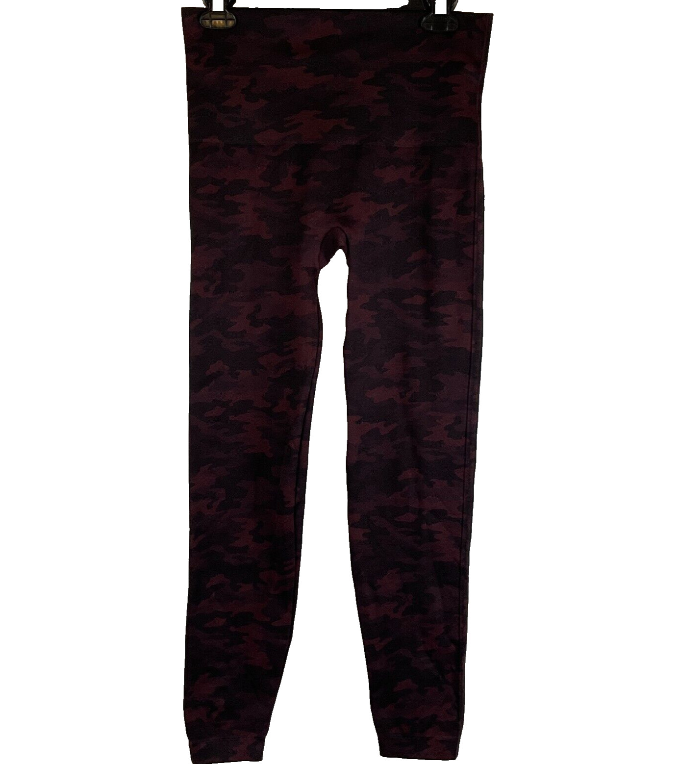 Spanx Leggings XL Maroon Black Camo Print