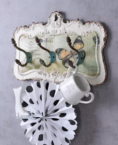 shabby chic clothes hook bar towel holder in the country house style image 4