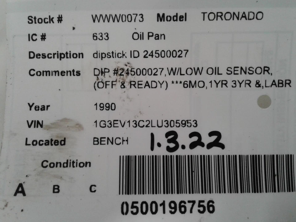 Used Engine Oil Pan fits: 1990 Oldsmobile Toronado Grade A Foto 4 de 4