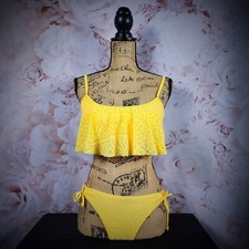 Yellow Ruffle Flounce Matching Bikini Set