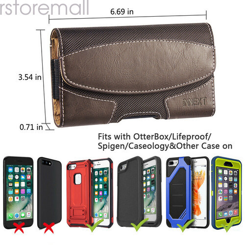 Large Real Leather Blet Clip Pouch Case Cover Phone Holster For iPhone Universal - Picture 17 of 20