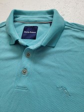 Tommy Bahama Polo Shirt Short Sleeve Teal Men's Large
