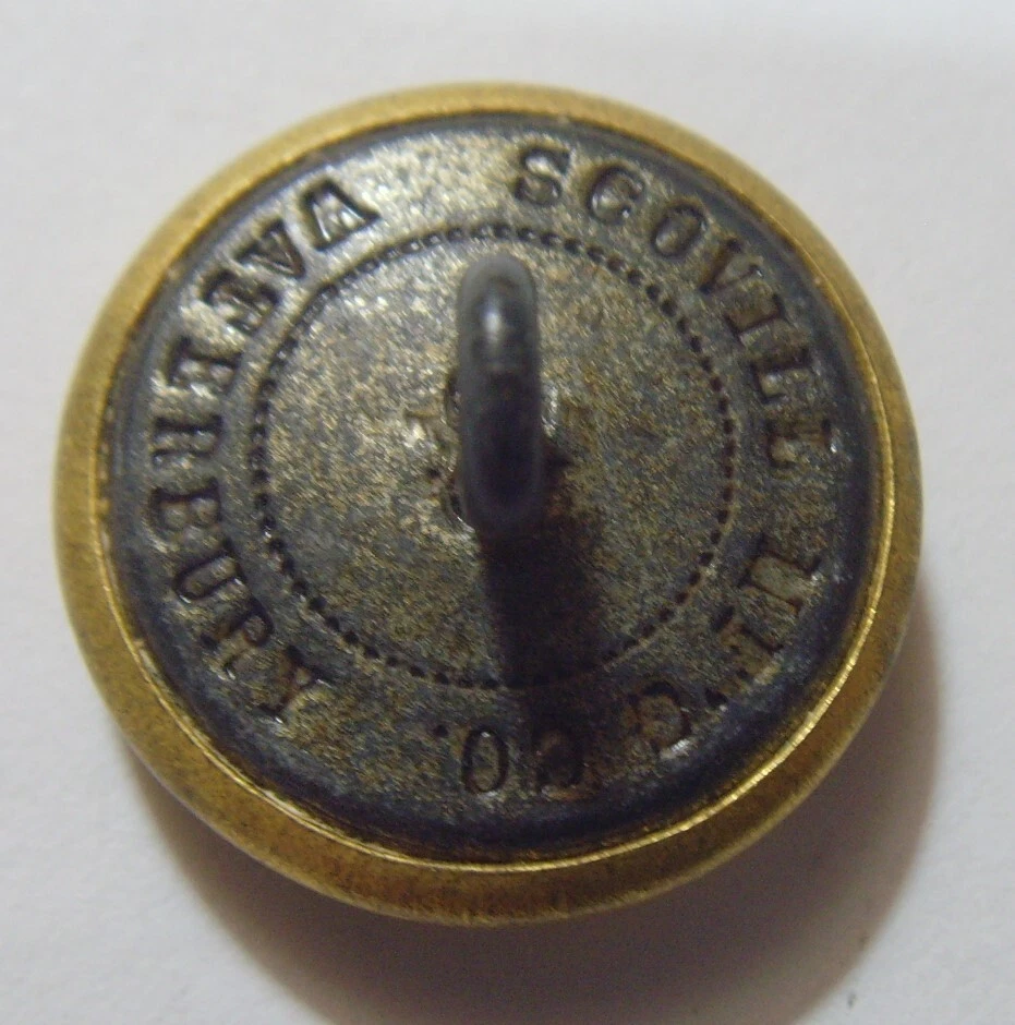 Antique 23 mm collector button gold tone metal America Great seal 53453 - Image 2 of 3