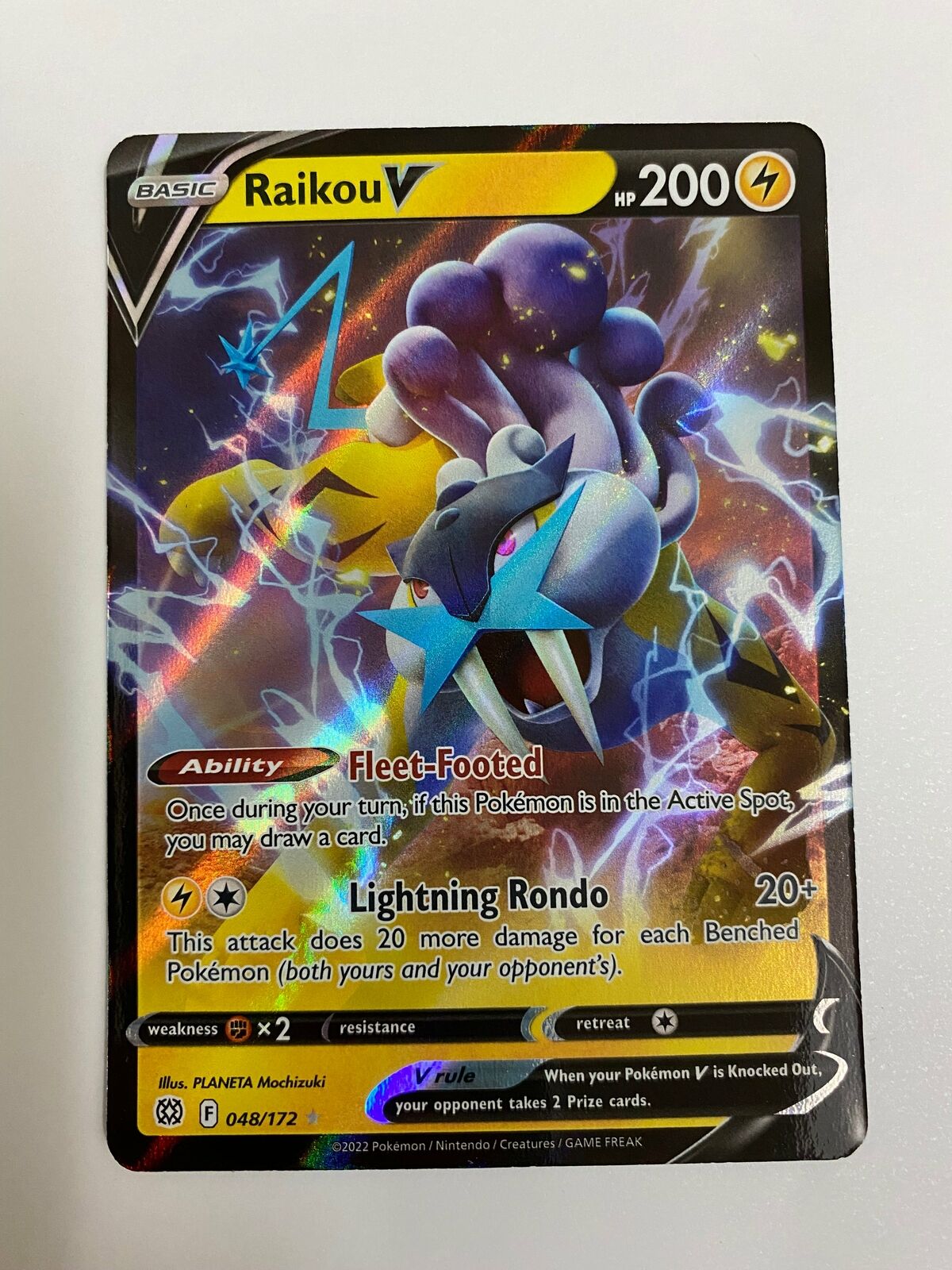 Carta Pokemon Raikou V 048/172 Astros Cintilantes