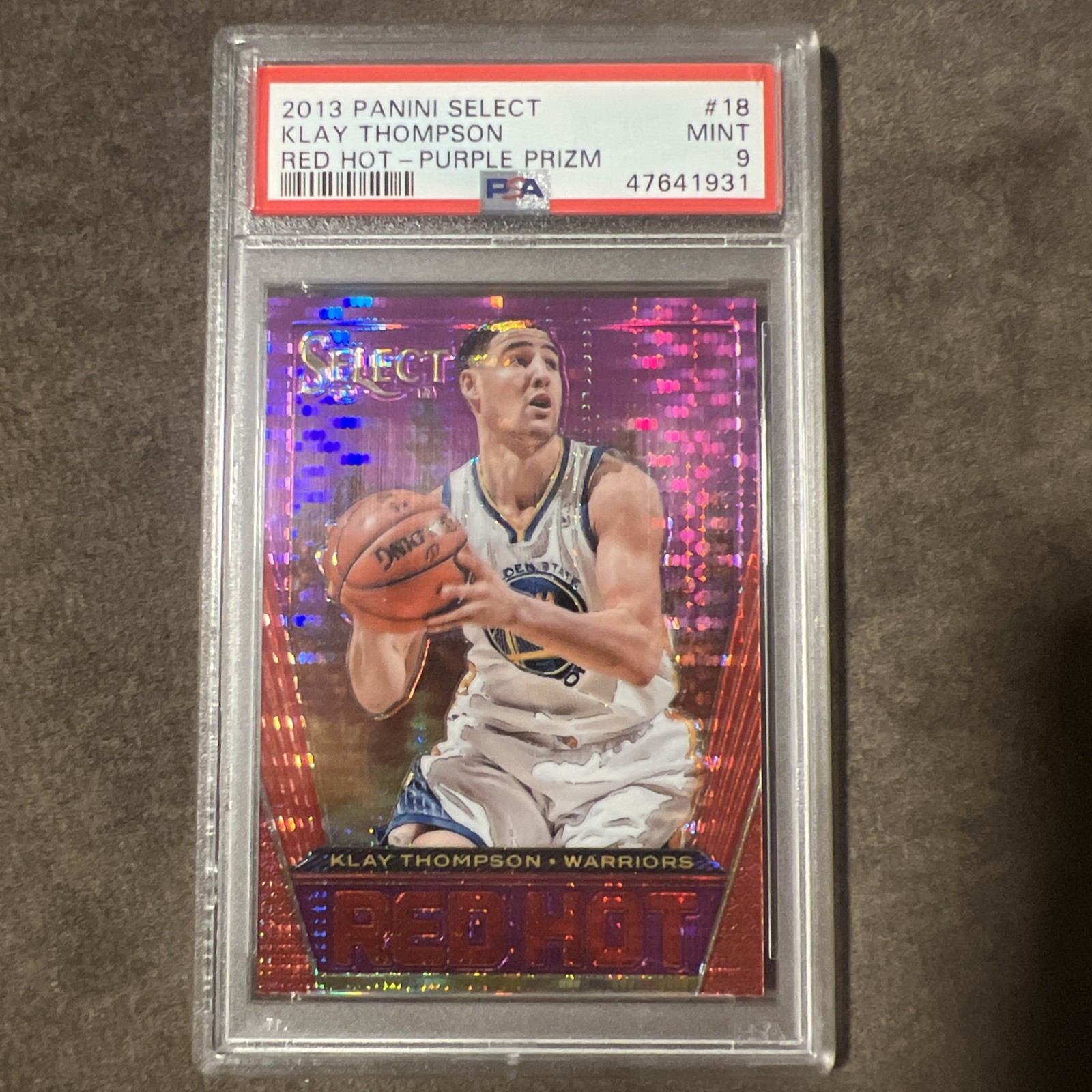 2013-14 PANINI SELECT RED HOT PRIZM "PURPLE" KLAY THOMPSON 99/99 RARE!! HOT