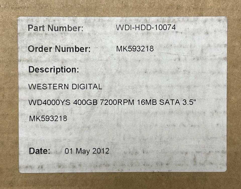 Western Digital 400GB 7200RPM 16MB SATA 3.5” MK593218 - Image 2 of 2