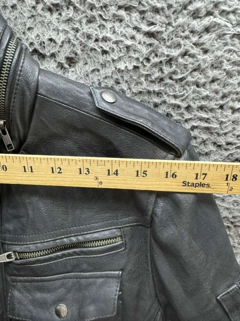 Jackrose Full-Zip Leather Hooded M-65 Military Jacket Black Mens Size 5 image 15