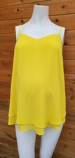New Look yellow, floaty, lined maternity strappy top, size 10