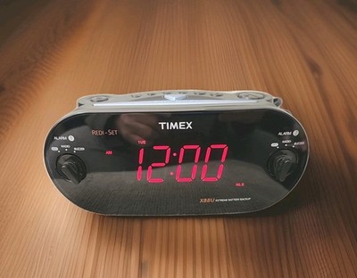 Timex T715 XBBU Redi-Set Dual Alarm Time Clock Radio AM/FM Large Display EUC