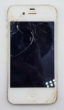 Apple iPhone 4 White A1349   Cracked Screen   AS-IS for Parts or Repair