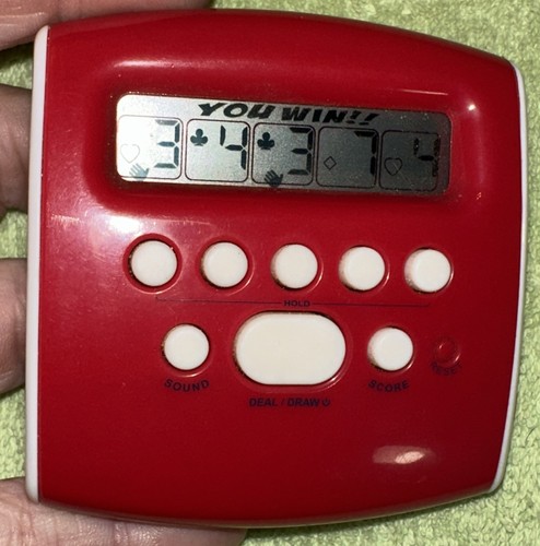 Électronique portable vintage Radica / Pocket Poker 2008 / rouge fonctionne très bien - Photo 4/6