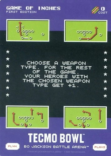 2026 Bo Jackson Battle Arena Tecmo Bowl Play Card #PL44 GAME OF INCHES