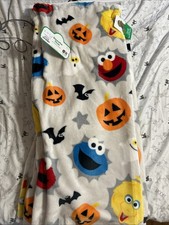 Sesame Street Elmo Cookie Monster Big Bird Halloween Blanket 60 x 70 Throw