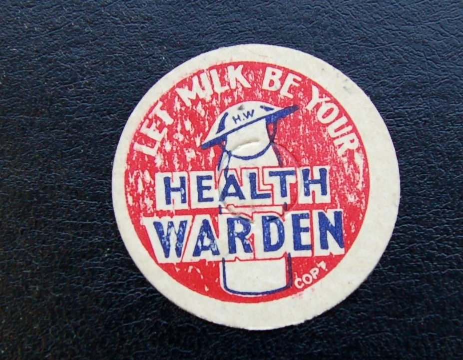 old 1930's British milk bottle dairy cardboard cap - Image 1 of 1