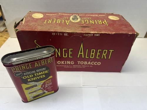 PRINCE ALBERT POCKET TIN - "OLD TIMER KNIVES" AD FULL CASE OF 12!!