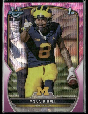 Ronnie Bell Pink Wave /125 2022 Bowman U Chrome Michigan Wolverines