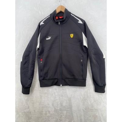Puma Ferrari Track Jacket Mens Medium Black Scuderia F1 Racing Full Zip Coat