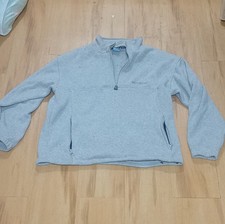 Big Dogs Polar Dogs High Tech Gear Fleece Gray Men's 1/2 Zip Sweatshirt L