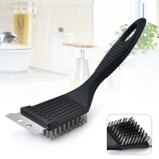 Stainless Steel BBQ Grill Brush and Scraper Set for Outdoor Grill