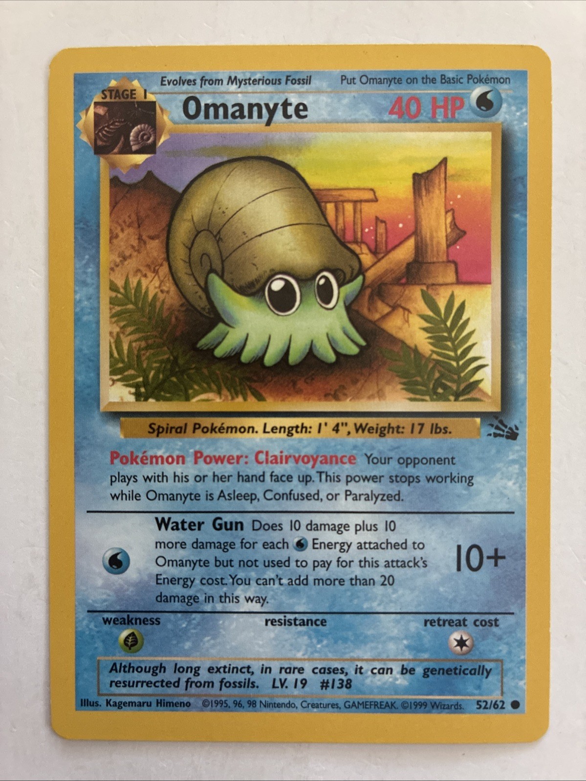 POKÉMON OMANYTE #52 EXCELLENT CONDITION